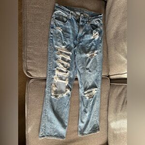 American Eagle distressed mom jeans